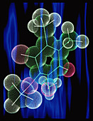 Computer graphic of a coenzyme Q molecule