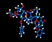 Computer graphic of a molecule of taxol