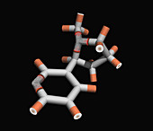 Nicotine molecule shown as cigarettes