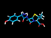 Amoxicillin antibiotic drug molecule