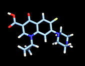 Ciprofloxacin antibiotic molecule