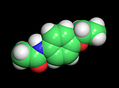 Phenacetin analgesic drug molecule