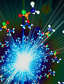 Explosion of Sarin nerve gas molecules