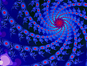 Fractal image entitled 'Flamin Galaxies'