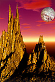 High Peaks 3-D fractal landscape image