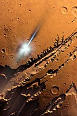 Asteroid impact on Mars,artwork