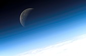 Gibbous Moon,ISS image