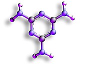 Melamine,molecular model