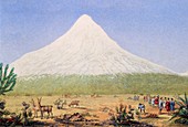 Chimborazo volcano,19th century artwork