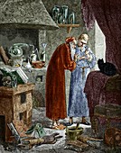 Jan Baptiste van Helmont and an alchemist