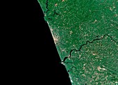 Kozhikode,India,satellite image