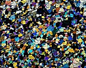 Peridotite rock,light micrograph