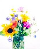 Vase of summer flowers