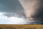 Stormy sky over fields