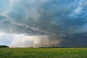 Stormy sky over fields