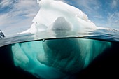 Antarctic iceberg,split view
