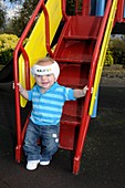 Boy with flat head syndrome