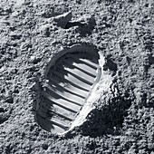 Apollo bootprint on the Moon