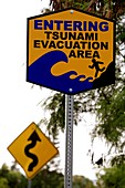 Tsunami evacuation sign