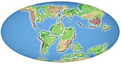 Continental drift,100 million years ago