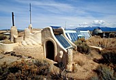 Earthship home,New Mexico,USA