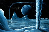 Ice volcanoes on Triton,artwork