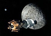 Apollo spacecraft at the Moon,artwork