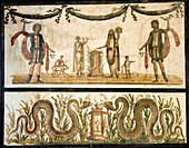Pig sacrifice,Roman fresco