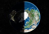 The Arctic at equinox,satellite image