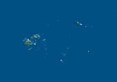 Fiji,Tonga and Samoa,satellite image