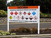 Dangerous chemicals warning sign
