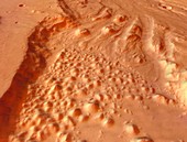 Disrupted rock patterns,Mars