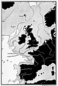Prehistoric sea level map,Europe