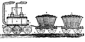 Early steam locomotive,artwork