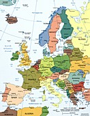 Political map of Europe,2008