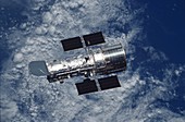 Hubble space telescope in orbit