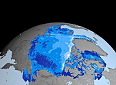 Winter Arctic sea ice thickness,2004