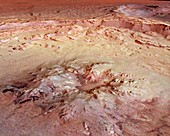 Impact crater,Mars,satellite image