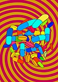 Hallucinogenic drugs,conceptual image