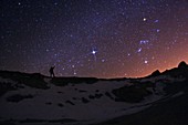 Stargazer and night sky