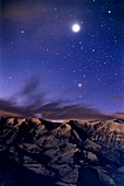Starry Sky over Alborz Mountains,Iran