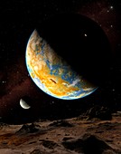 Extrasolar planet Gliese 581c,artwork