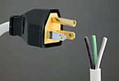 North American mains plug and wiring