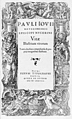 Title page of Giovio's Vitae,1578