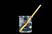 Refraction,a pencil in water and air