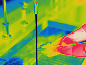 Thermogram,washing hands with cold water