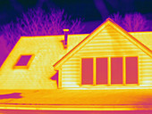 Thermogram,outside of house,cold day