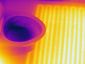 Thermogram - Radiant heating in bathroom