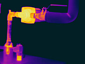 Thermogram of hot water pipes