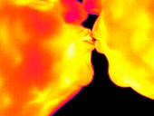 Couple kissing,thermogram